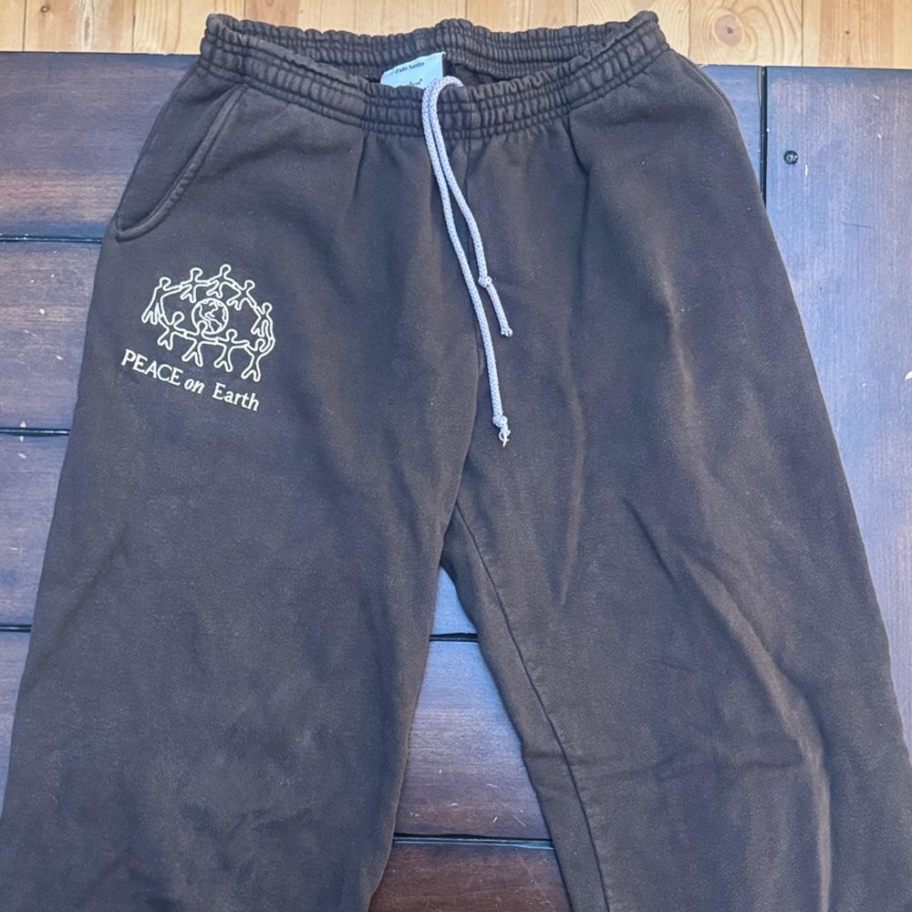 Brown PEACE ON EARTH joggers